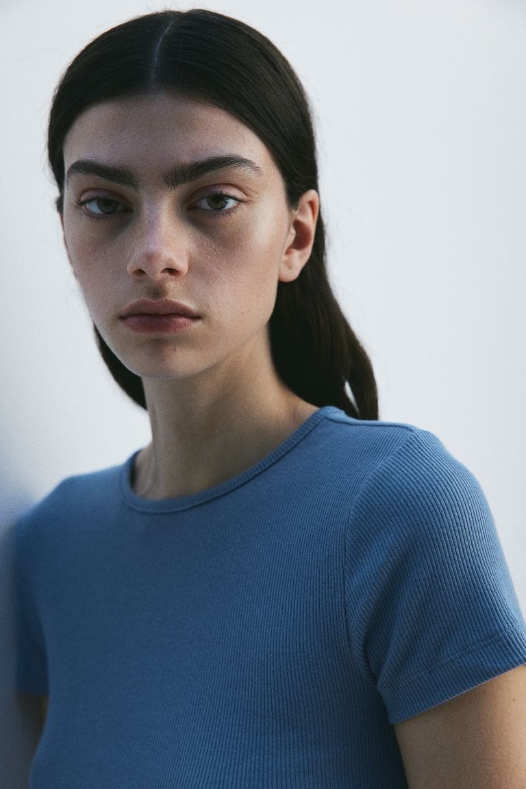 Cotton jersey top - Blue