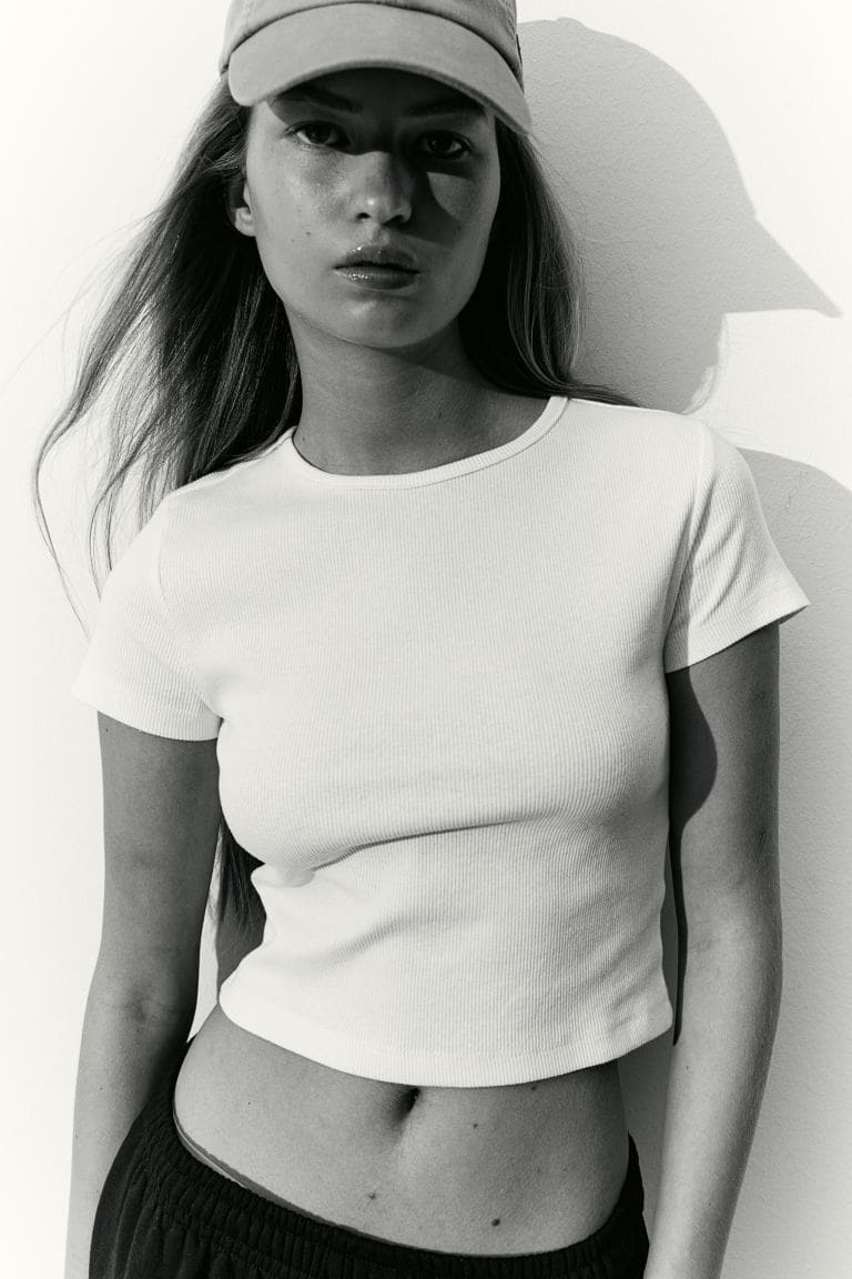 Cotton jersey top - White