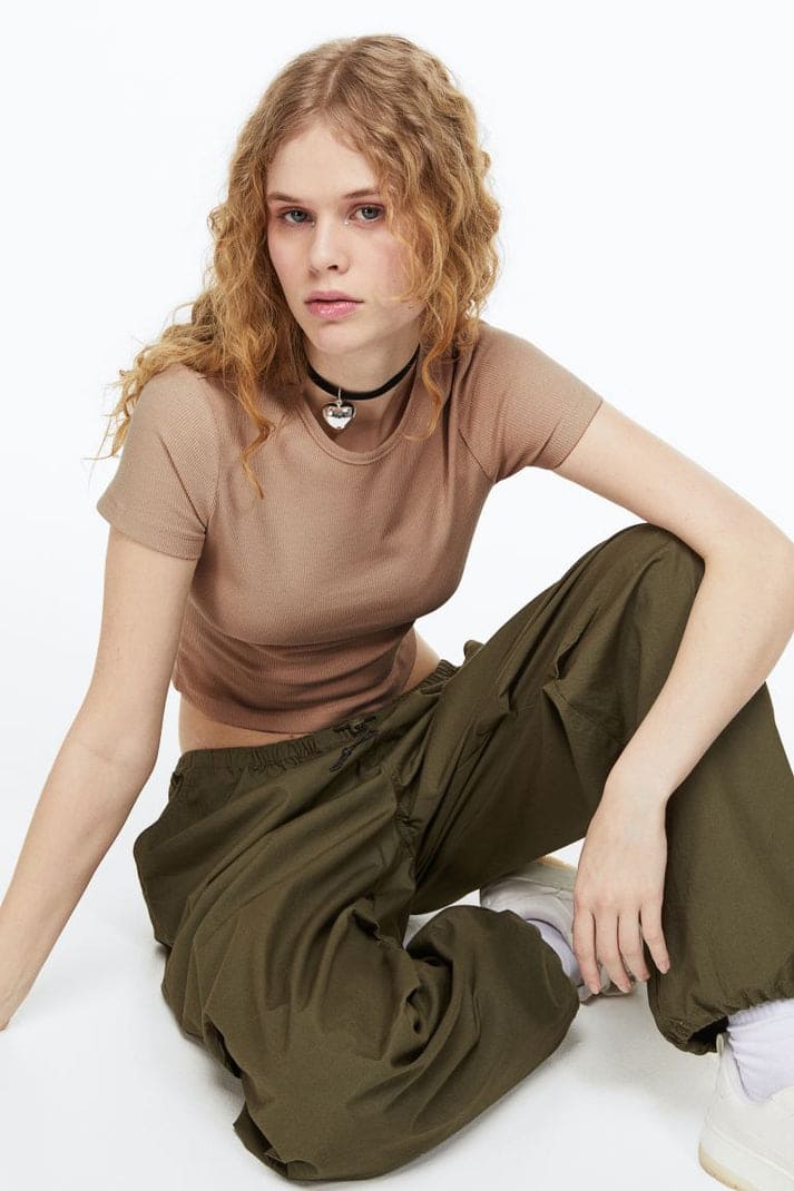 Cotton jersey top - Beige
