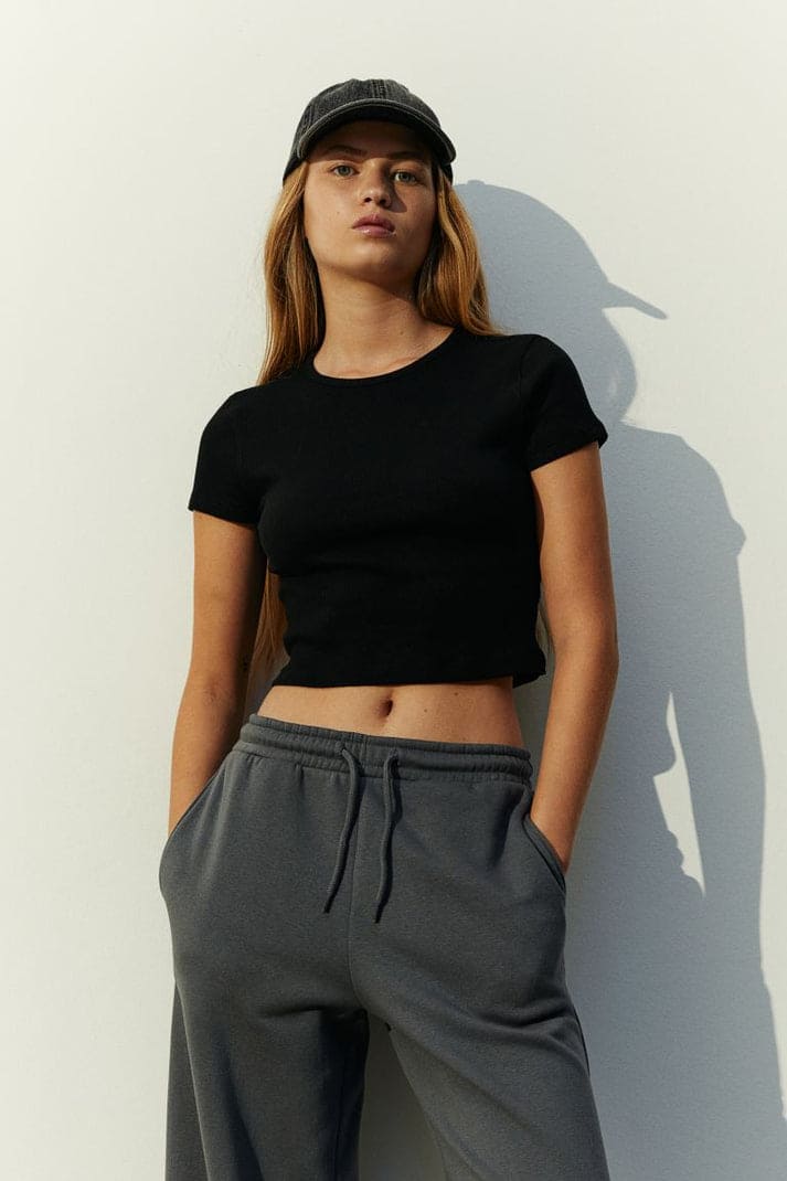 Cotton jersey top - Black